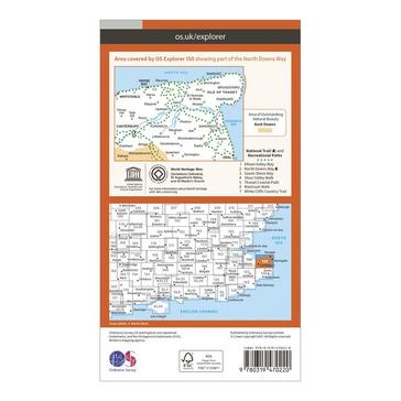Orange Ordnance Survey Explorer Active 150 Canterbury & The Isle of Thanet Map With Digital Version