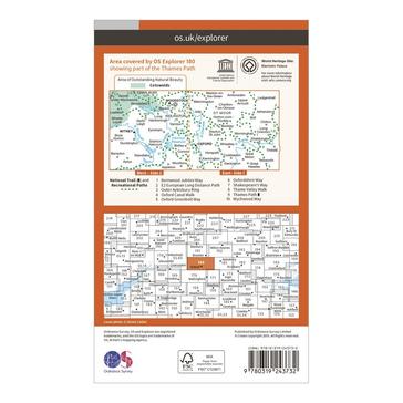 N/A Ordnance Survey Explorer 180 Oxford, Witney & Woodstock Map With Digital Version