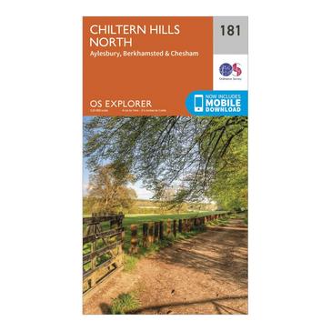 Orange Ordnance Survey Explorer 181 Chiltern Hills North Map With Digital Version