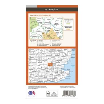 Orange Ordnance Survey Explorer 182 St Albans & Hatfield Map With Digital Version
