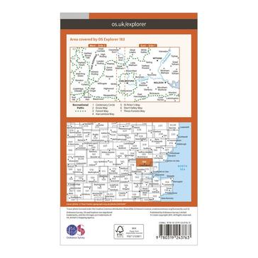 Orange Ordnance Survey Explorer 183 Chelmsford & The Rodings Map With Digital Version