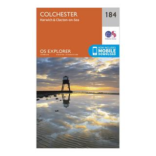 Explorer 184 Colchester, Harwich & Clacton-on-Sea Map With Digital Version