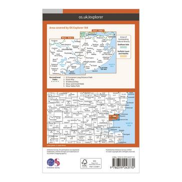 Orange Ordnance Survey Explorer 184 Colchester, Harwich & Clacton-on-Sea Map With Digital Version