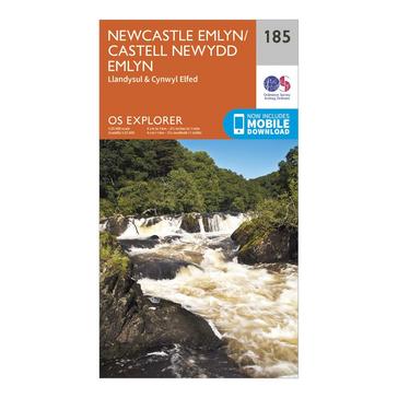 Orange Ordnance Survey Explorer 185 Newcastle Emlyn, Llandysul & Cynwyl Elfed Map With Digital Version