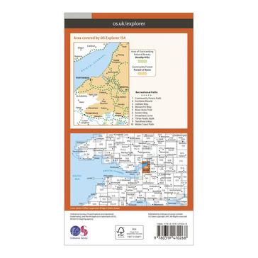 Orange Ordnance Survey Explorer Active 154 Bristol West & Portishead Map With Digital Version