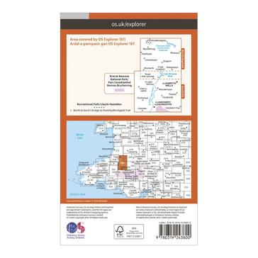 Orange Ordnance Survey Explorer 187 Llandovery, Llanwrtyd Wells & Lyn Brianne Map With Digital Version