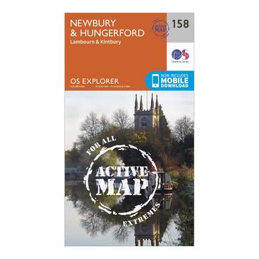 Orange Ordnance Survey Explorer Active 158 Newbury & Hungerford Map With Digital Version