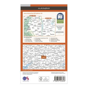 Orange Ordnance Survey Explorer 191 Banbury, Bicester & Chipping Norton Map With Digital Version