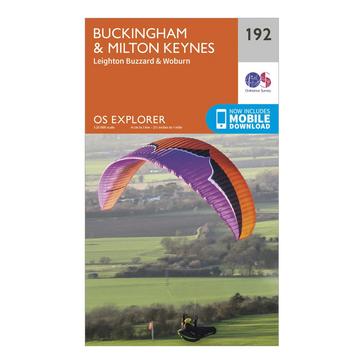 Orange Ordnance Survey Explorer 192 Buckingham & Milton Keynes Map With Digital Version