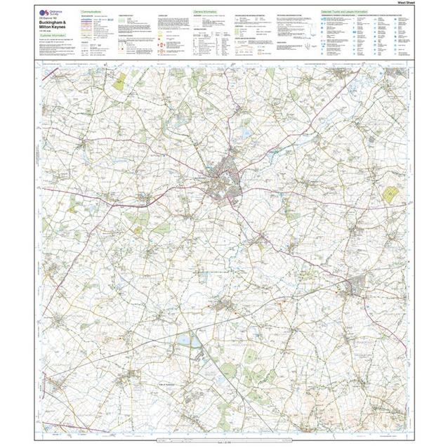 Ordnance Survey Explorer 192 Buckingham & Milton Keynes Map With ...