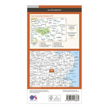 Orange Ordnance Survey Explorer 193 Luton & Stevenage, Hitchin & Ampthill Map With Digital Version