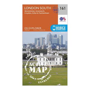 Orange Ordnance Survey Explorer Active 161 London South Map With Digital Version