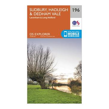 Orange Ordnance Survey Explorer 196 Sudbury, Hadleigh & Dedham Vale Map With Digital Version