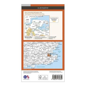 Orange Ordnance Survey Explorer Active 163 Gravesend & Rochester Map With Digital Version