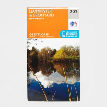 Orange Ordnance Survey Explorer 202 Leominster & Bromyard Map With Digital Version