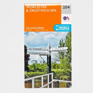 Orange Ordnance Survey Explorer 204 Worcester & Droitwich Spa Map With Digital Version