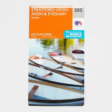 Orange Ordnance Survey Explorer 205 Stratford-upon-Avon & Evesham Map With Digital Version