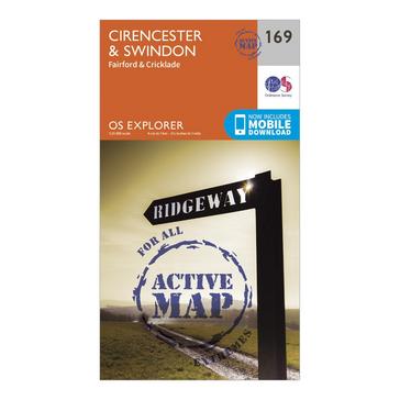 N/A Ordnance Survey Explorer Active 169 Cirencester & Swindon Map With Digital Version