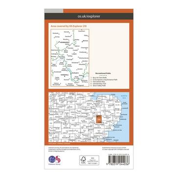 Orange Ordnance Survey Explorer 210 Newmarket & Havehill, Barrow, Clare & Kedington Map With Digital Version