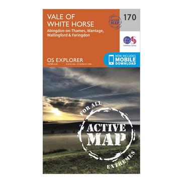 Orange Ordnance Survey Explorer Active 170 Abingdon, Wantage & Vale of White Horse Map With Digital Version