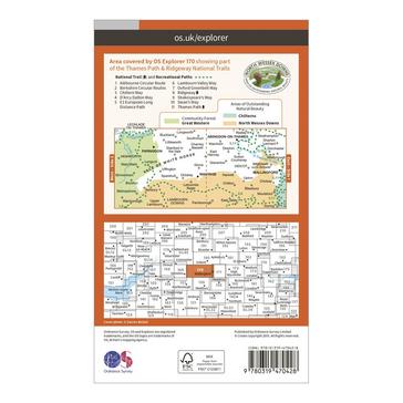 Orange Ordnance Survey Explorer Active 170 Abingdon, Wantage & Vale of White Horse Map With Digital Version