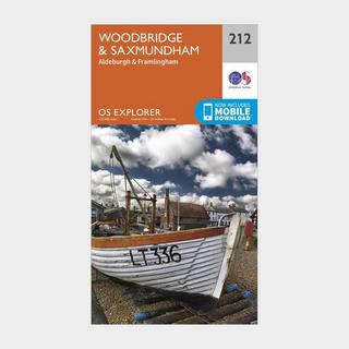 Explorer 212 Woodbridge & Saxmundham Map With Digital Version