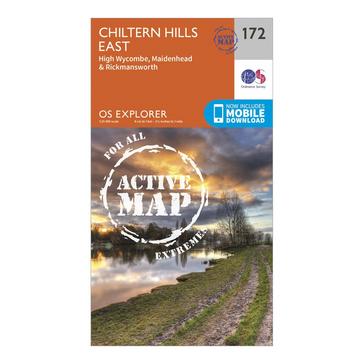 N/A Ordnance Survey Explorer Active 172 Chiltern Hills East Map With Digital Version