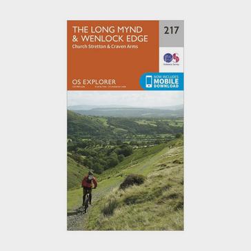 Orange Ordnance Survey Explorer 217 The Long Mynd & Wenlock Edge Map With Digital Version