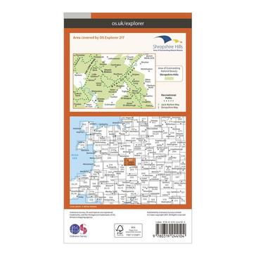 N/A Ordnance Survey Explorer 217 The Long Mynd & Wenlock Edge Map With Digital Version