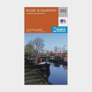 Explorer 222 Rugby, Daventry, Southam & Lutterworth Map With Digital Version