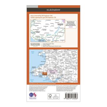 Orange Ordnance Survey Explorer Active 178 Llanelli & Ammanford Map With Digital Version