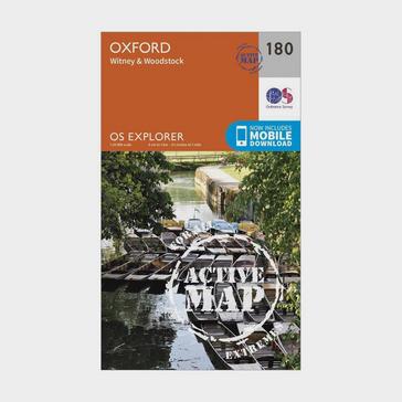 Orange Ordnance Survey Explorer Active 180 Oxford, Witney & Woodstock Map With Digital Version