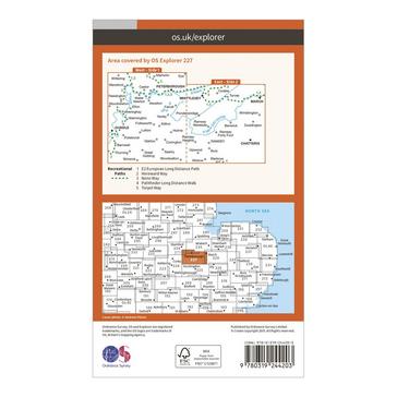 Orange Ordnance Survey Explorer 227 Peterborough Map With Digital Version