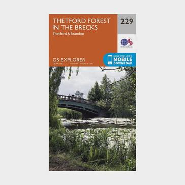 Orange Ordnance Survey Explorer 229 Thetford Forest in the Brecks Map With Digital Version