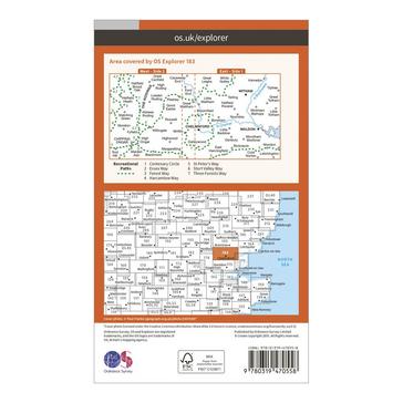Orange Ordnance Survey Explorer Active 183 Chelmsford & The Rodings Map With Digital Version