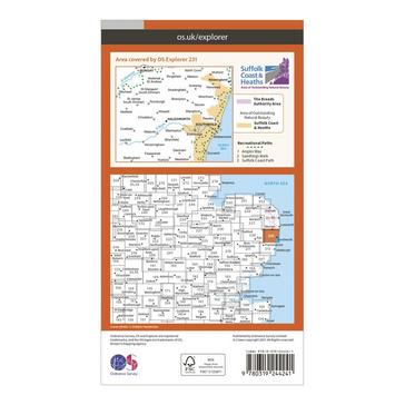 Orange Ordnance Survey Explorer 231 Southwold & Bungay Map With Digital Version