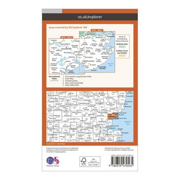 Orange Ordnance Survey Explorer Active 184 Colchester, Harwick & Clacton-on-Sea Map With Digital Version