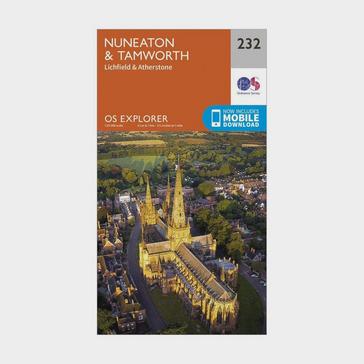 Orange Ordnance Survey Explorer 232 Nuneaton & Tamworth Map With Digital Version