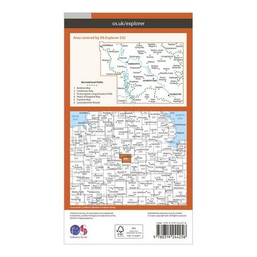 Orange Ordnance Survey Explorer 232 Nuneaton & Tamworth Map With Digital Version