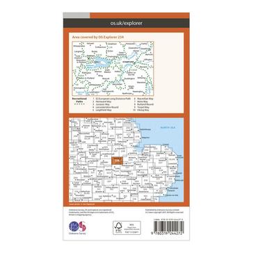 Orange Ordnance Survey Explorer 234 Rutland Water Map With Digital Version