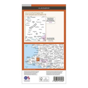 Orange Ordnance Survey Explorer Active 186 Llandeilo & Brechfa Forest Map With Digital Version
