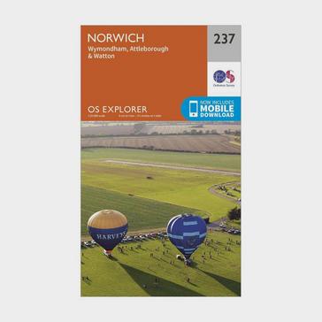 Orange Ordnance Survey Explorer 237 Norwich Map With Digital Version