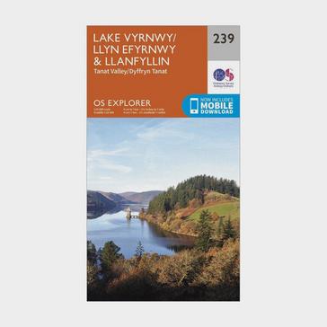 Orange Ordnance Survey Explorer 239 Lake Vyrnwy & Llanfyllin Map With Digital Version