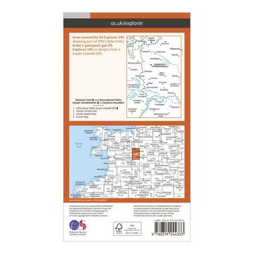 Orange Ordnance Survey OS Explorer 240 Oswestry Map With Digital Version