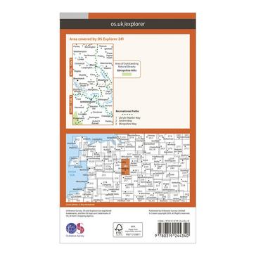 Orange Ordnance Survey Explorer 241 Shrewsbury, Wem, Shawbury & Baschurch Map With Digital Version