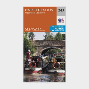 Orange Ordnance Survey Explorer 243 Market Drayton, Loggerheads & Eccleshall Map With Digital Version