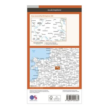 Orange Ordnance Survey Explorer 243 Market Drayton, Loggerheads & Eccleshall Map With Digital Version