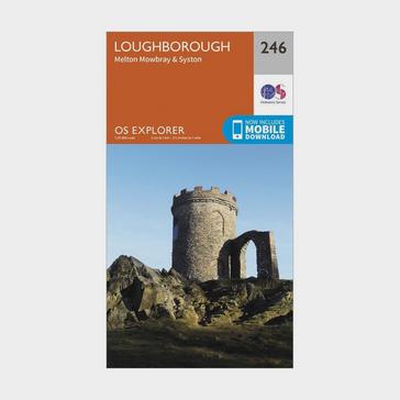 N/A Ordnance Survey Explorer 246 Loughborough, Melton Mowbray & Syston Map With Digital Version