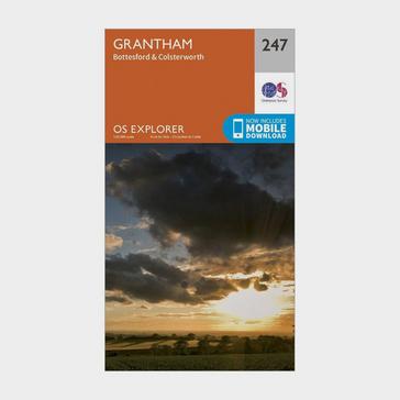 Orange Ordnance Survey Explorer 247 Grantham Map With Digital Version