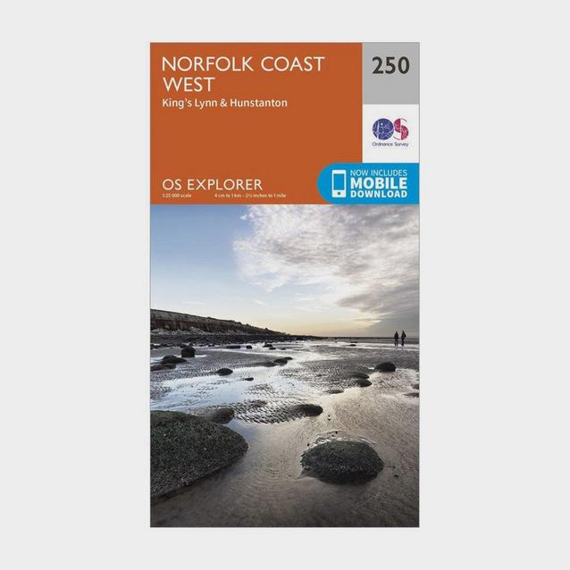 Orange Ordnance Survey Explorer 250 Norfolk Coast West Map With Digital Version image 1